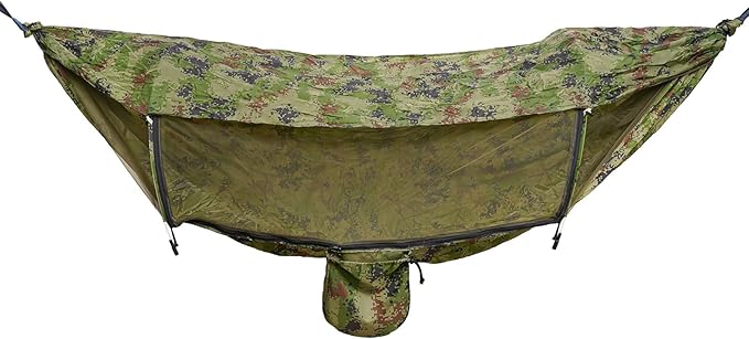 Camouflage Mosquito &amp UV Protection Camping Hammock | 290x140cm Large Size | Lightweight &amp Portable for Outdoor Backpacking Hiking Camping Trips
