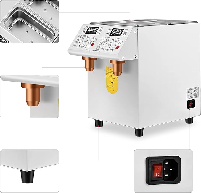 Automatic Fructose DispenserCommercial Double Cylinder Fructose Quantitative Machine700W Electric Fructose Syrup DispenserBubble Fructose Aid Tea Equipment for Dessert Shops24 Groups