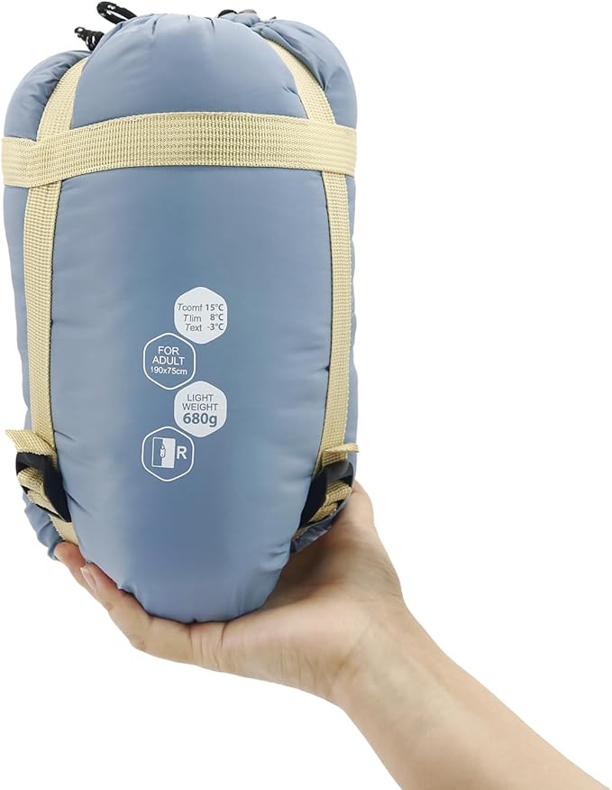 NewDoar Ultralight Backpacking Sleeping Bag - 50-70°F 1.5lbs Waterproof &amp Machine Washable 2-Way Zipper for TeensCouplesWomenMen Compact for Hiking/Camping (M/L Sizes)