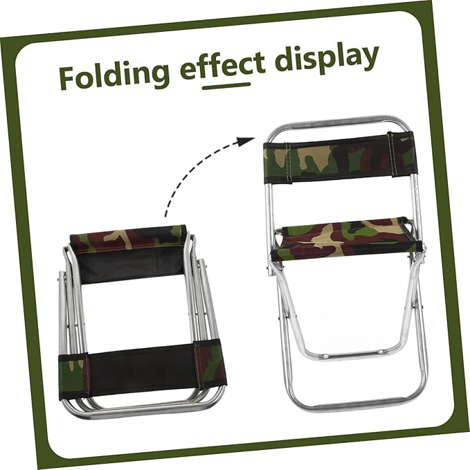 Large Portable Folding Stool Metal Backrest Fishing Chair Camping Gear Material