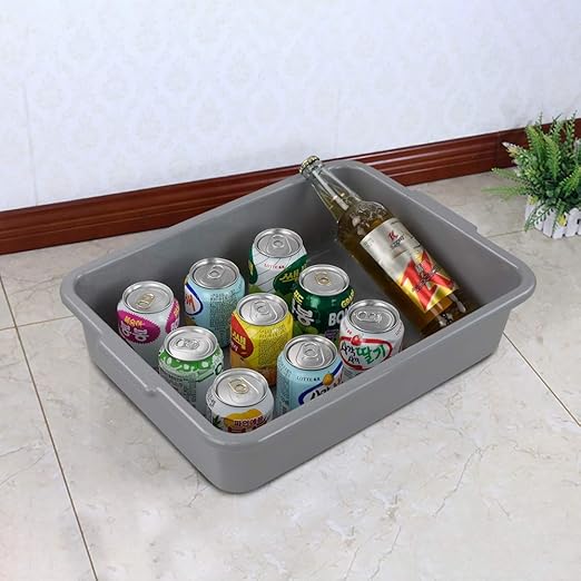 Farmoon 4 Packs 13 L Commercial Bus Tubs Restaurant Dish Tub Grey Plastic Wash Basins