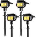 Nreonrick Solar Spot Lights 360° Adjustable Solar Lights Outdoor IP65 Waterproof with 2-in-1 Solar Powered Spotlights for Landscape Lighting for Garden Yard Pathway (Warm White 4 Pack)