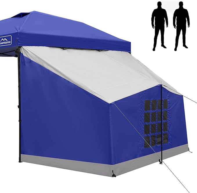 KAMPKEEPER 2 Person Canopy Side Tent Camping Tent for 10x10 Canopies Easy Up Cube Tents Gazebo Room with Mesh Window for Camping Storage Events(Canopy Not Included)