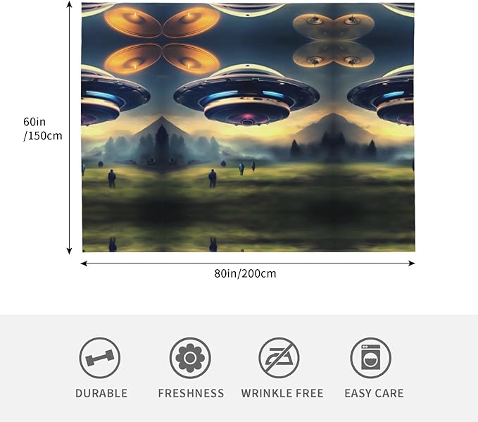UFO Landing Blanket.Super Soft Flannel Blanket 80x60 inches 100% Polyester for Warmth Perfect for beds Sofas and Camping.
