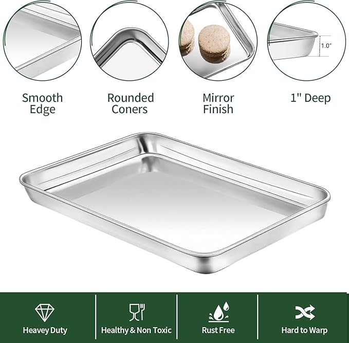 Baking tray and lugga rack set dimensions: 12 x 10 x 1 inch -
