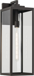 Kichler Branner 1-Light Olde Bronze Luxe Updated Traditional Outdoor Wall Light with Clear Glass for Outdoor Walls Exterior Doors Garage Porch or Patio Walls