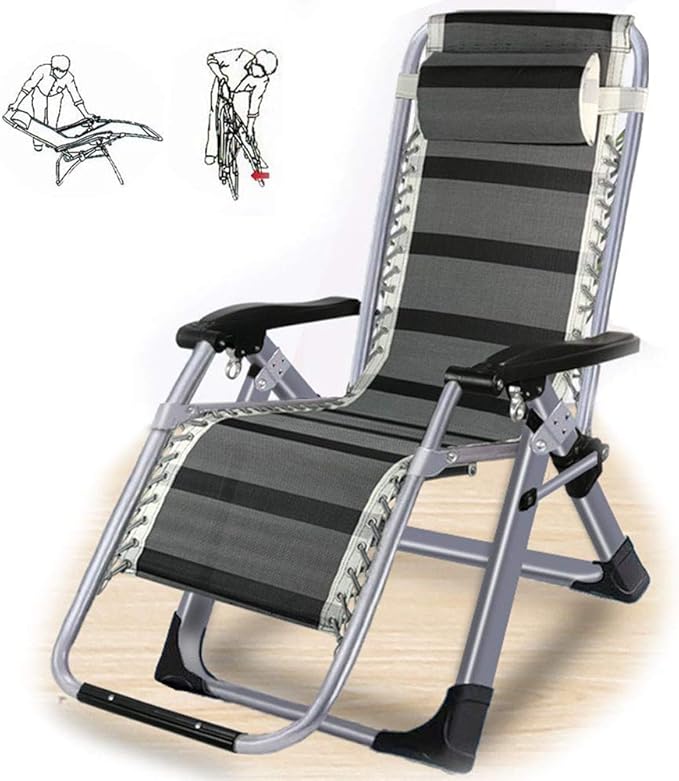 Folding Chair ReclinerAdjustable Reclining Sun Loungers Chairs Heavy Duty Sun Lounger Recliner Chairs Reclining Camping Chairs Office Lunch Break Chair for Outdoor Patio Camping Beautiful scener