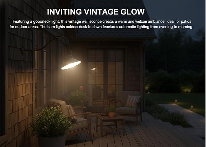 AGB101-AS20-BZ Gooseneck Barn Light - Bronze Outdoor Dome with Incandescent Downlight | Wall-Mount Fixture for Patios Gardens Pathways and Large Outdoor Living Spaces