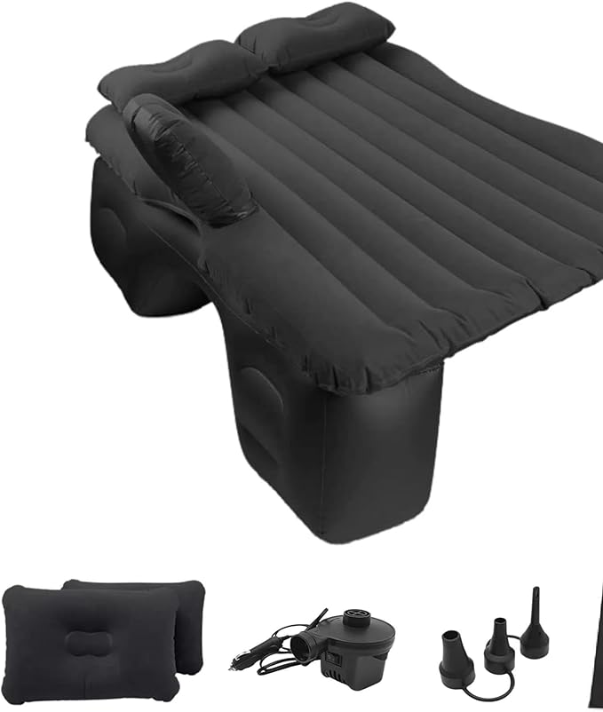 Camping Inflatable Mattress Multifunctional Car Inflatable Mattress Flocking PVC Pressure-Resistant Car Back Seat Sleeping Pad Outdoor Camping Sofa Bed