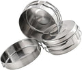 Stainless Steel Camping Cookware Set Portable 4pcs Pot Pan with Foldable Handles Easy-Clean Outdoor Cooking Utensils for Hiking and Backpacking
