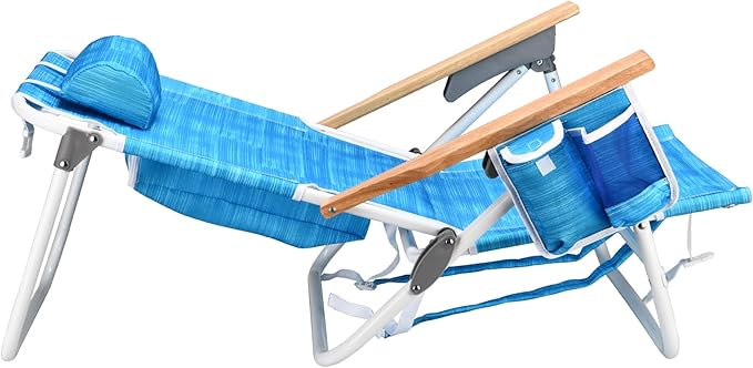 1PCS Backpack Beach Chairs for Adults Beach Towel Backpack Beach Chairs for Adults 5 Position Chair with Pouch Folding Lightweight Positions Back Pack 13 inch high