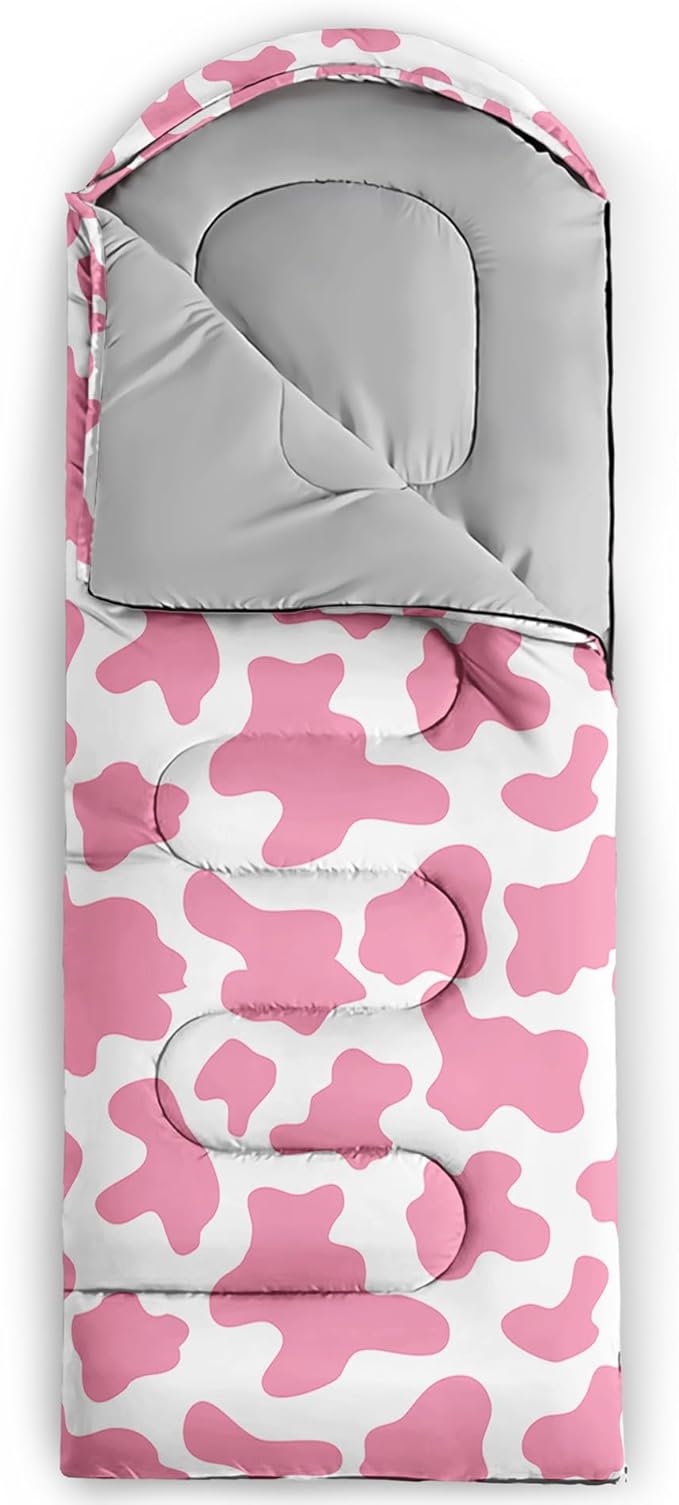 Axolotl Colorful Cats 3 Season Sleeping Bag for Kids Girls Teens - Warm and Cool Weather Pet Animal Theme Waterproof Lightweight for Traveling Outdoors Camping Equipment
