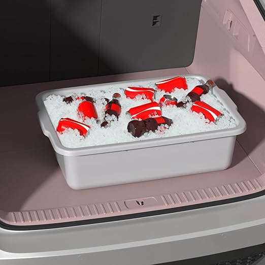 Light Gray Bus Tub 35 L Plastic Commercial Bus Tubs 4 Packs