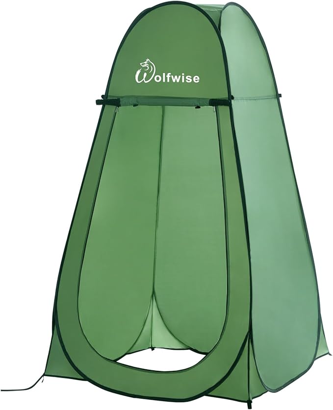Wolfwise Pop Up Shower Tent Portable Instant Changing Tent with Ventilation Window &amp Carry Bag Privacy Bathroom Toilet for Beach Camping &amp Outdoor Width 40  Height 75  Green