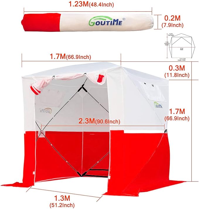 Goutime Professional Work TentInstant Pop-Up Canopy Tent 2x2m Heavy-Duty Portable Shelter for Construction Site Outdoor Workshop Warehouse &amp CampingRed