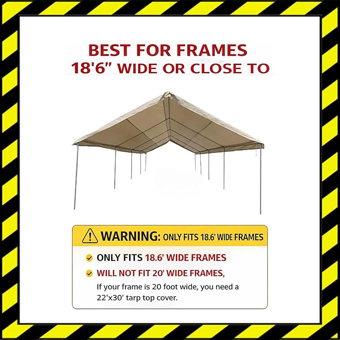 20x20 Party Tent Replacement Canopy Tarp Set Side Paneling and Valanced Top Set Replacement Tarp Kit Carport/Party Tent Top &amp Side Wall Set 3 Window Side Wall Replacement Tarps White 5pc