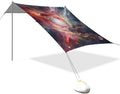 Beach Tent Sun Shelter Red Clouds Space Lightweight &amp Easy Setup Beach Shade Canopy for Camping Fishing