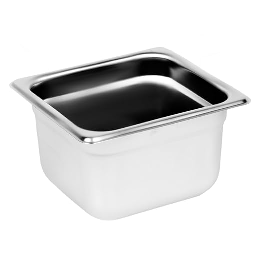 FSE Steam Table Pan Set 1/6 Size 4 Deep Anti-Jam 24 Gauge 18/8 Stainless Steel NSF Dishwasher Safe (Set of 12)