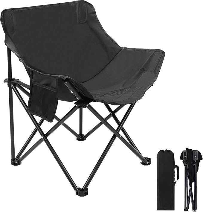 Portable Folding Chair for Sauna Fast Folding Chair with Carry Bag and Side Pocket Chairs for Adults Carry Chair for Camping Tailgates Beach and Sports