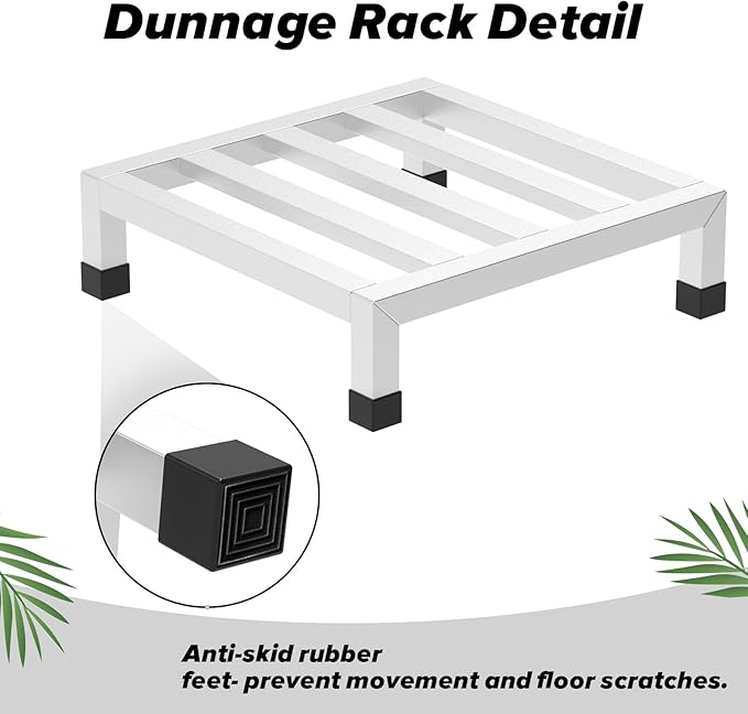 Dunnage Rack 13.8 L x13.8 W x4.09 H3 Pack Stainless Steel Dunnage Rack 1000+ Pound CapacityAssembly-Free Commercial Food Floor Stand for Storage in Restaurants Kitchens Shop Garages