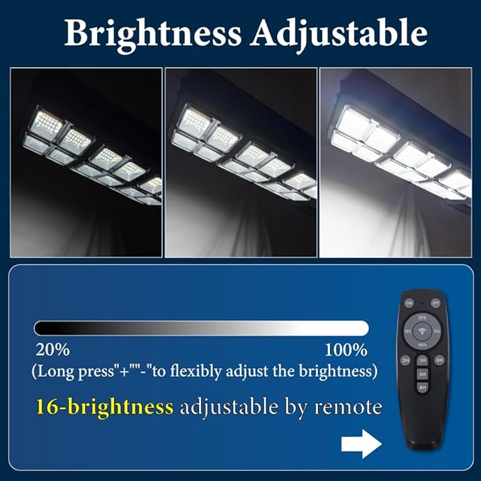 Solar Street Lights Outdoor Waterproof6000w Dusk to Dawn Solar Parking Lot Light with Lamp Pole Motion Sensor Security Flood Light for Commercial Yard Garden Garage Sideway