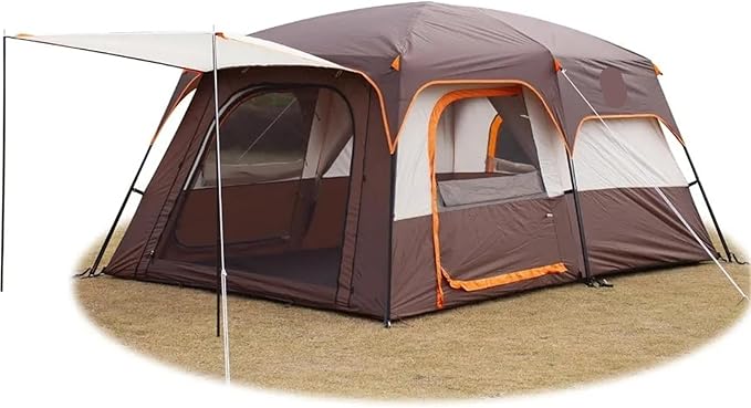 Extra Large 2-Room Family Cabin Tent – 10/12/14 Person Capacity with 3 Doors 3 Mesh Windows for Camping &amp Picnic