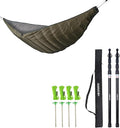 Ultralight Hammock Underquilt for Hammock Camping Backpacking &amp 2 Telescoping Tarp Poles Heavy Duty 7.67ft Aluminum Tent Poles for Tarp with Rubber Cap