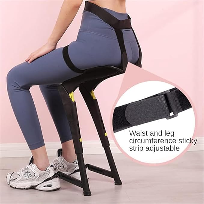 Portable Invisible Travel Stool Adjustable Exoskeleton Levitation Seat Ergonomic Lightweight Seat for Work Fishing Load in The Metro 330Lbs Black