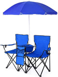 ReunionG Double Portable Camping Chairs Blue 60D x 20.5W x 35H Inch