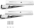 2x less Steel Oven Bracket Wall Mount Rack Shelf for Foldable Stretchable Shelf with White Pla Corners Load 77lbs for Space