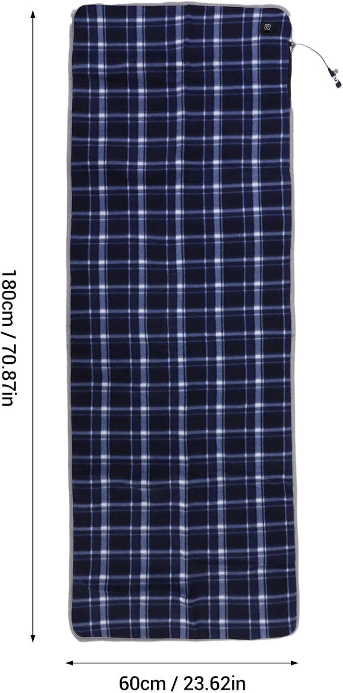 USB Heated Sleeping Bag Pad Heated Sleeping Bag Liner with 5 Heating Zones 3 Temperature Levels for Cold Weather Camping Backpacking Hiking