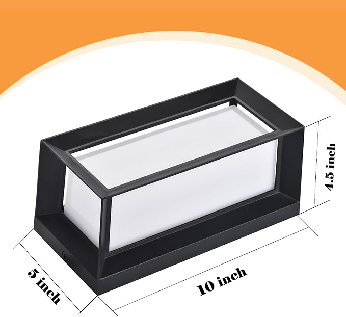 Black Modern Wall Mount Lights IP65 Aluminum Outdoor Porch Light 12W 3000K-6000K 2 Pack Exterior Wall Sconces for House Backyard Hallway