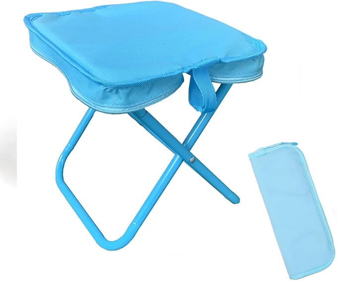 Mountaineering and Hiking Portable StoolCamping Stool Portable Folding Stool with Carry Bag Portable Folding Chair Lightweight Outdoor Footstool for Travel Hiking Fishing(Blue)