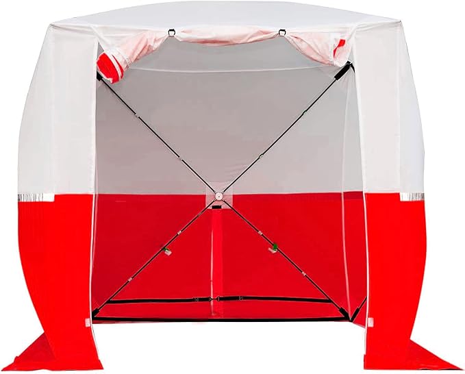 Goutime Professional Work TentInstant Pop-Up Canopy Tent 2x2m Heavy-Duty Portable Shelter for Construction Site Outdoor Workshop Warehouse &amp CampingRed