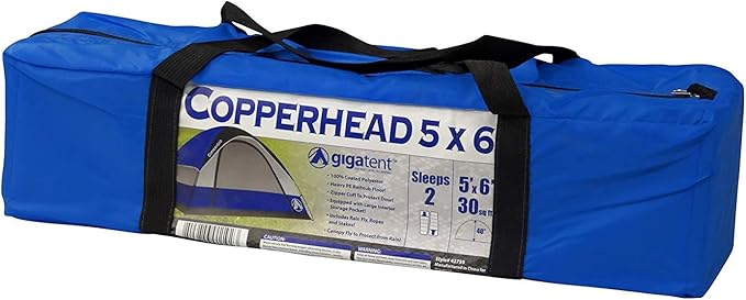 GIGATENT 6′ X 5′ 1-2 Person 3 Season Dome Tent Waterproof &amp UV Resistant Fabric Carry Bag Included