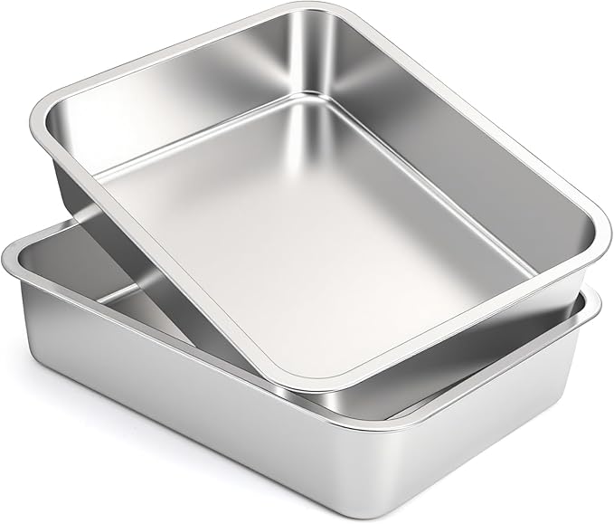 TOPZEA 2 Pack 12 Liter Stainless Steel Commercial Bus Tubs 4 Deep Heavy Duty Metal BBQ Meat Prep Tub Food Service Pan Restaurant Dish Tubs Kitchen Utility Tub for Catering Marinating Dishwashing