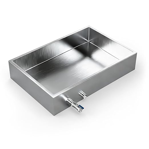 Marada Maple Syrup Evaporator Pan with Dual Interface Steam Table Pan304 Stainless Jam Food Chafing for Home Outdoor Cooking (30L * 20W * 6H)