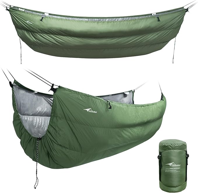 Duck Down Underquilt for Camping Hammock 400g Duck Down Filling Warm Insulation Ultralight Hammock Under Quilt Portable for Hiking Backpacking