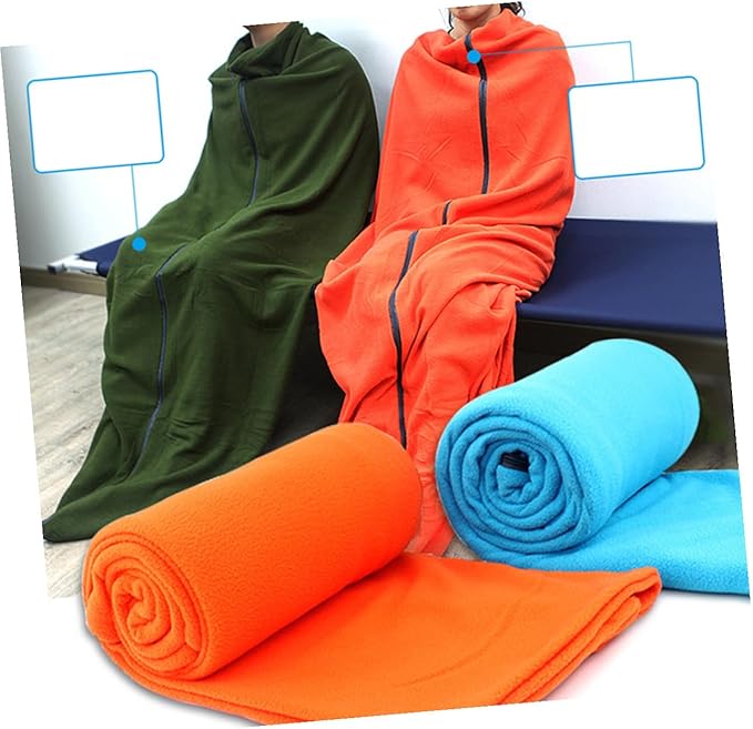 Portable Fleece Outdoor for Adults with Adjustable Zipper Opening Breathable Warmth and Compact Storage Bag Ultralight Camping Gear for Hiking Backpacking and Trekking in Orange