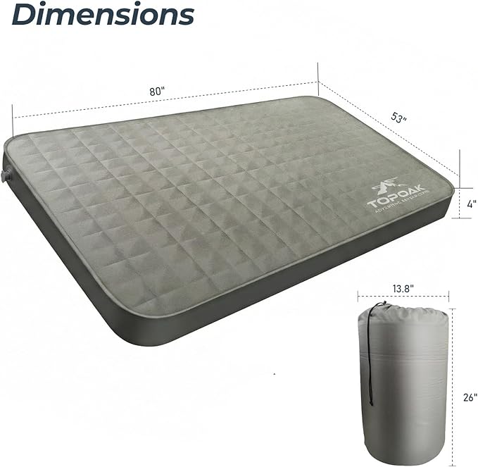 Camping Air Mattress Inflatable Sleeping Pad for Camping Thick Camping Mattress Pad for SUV Truck Bed Rooftop Tent &amp Ground Tent (Mattress &amp Electric Pump)