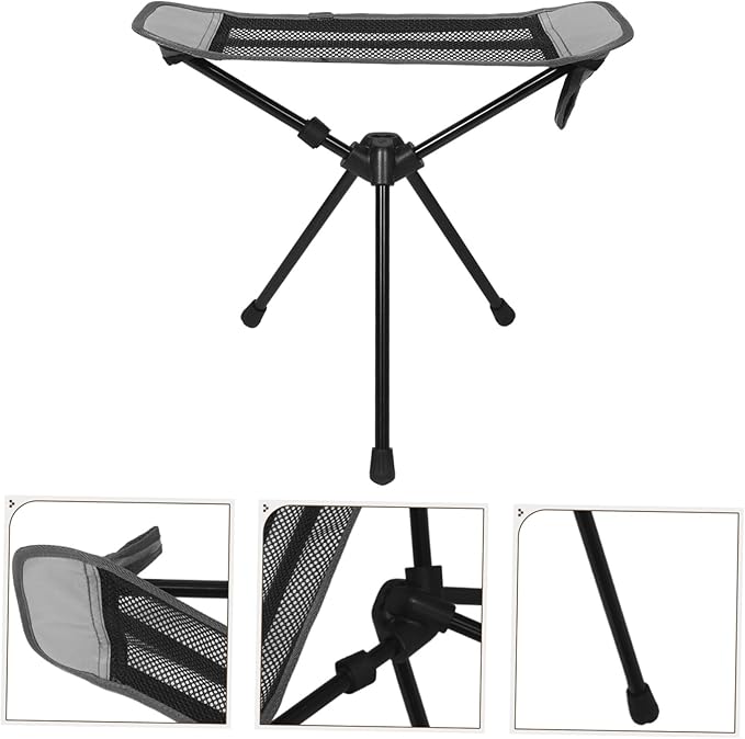 BESTonZON Folding Camp Chair Portable Small Camping Foot Rest Sturdy Camping Foot Stool for Hammock Outdoor