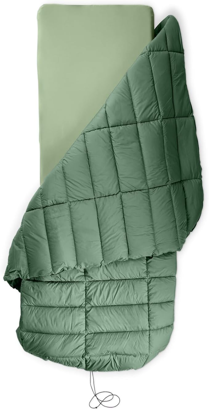 HEST Packable Comforter for Camping Single Size - 100% Recycled Polyester Fill and Premium Quiet Fabric - Perfect for Hiking Backpacking &amp Outdoor Adventures