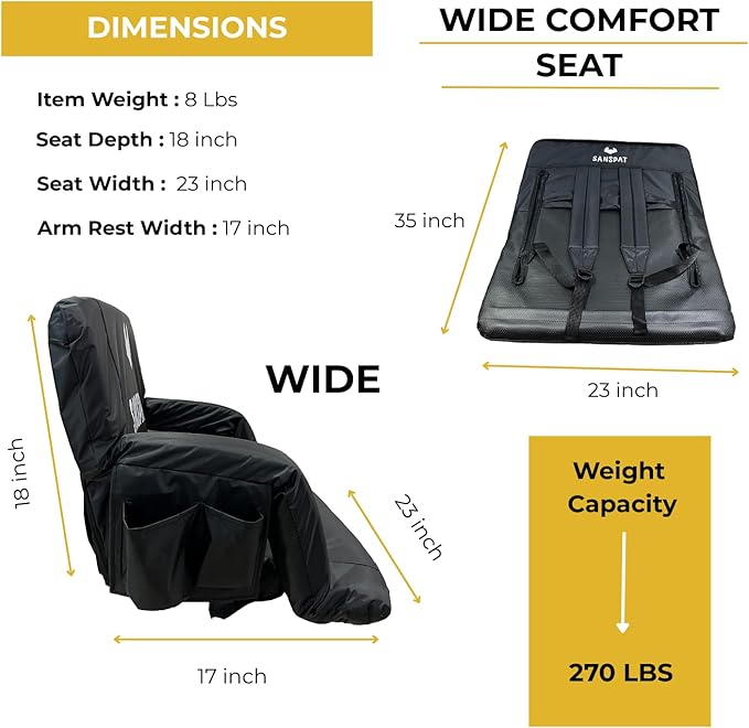 Stadium Seat with Back and Cushion: Regular 23” bleacher Chairs Stadium Chairs on Hard Benches. Recommended for Extra Space Comfort a Premium Chair for Bleachers