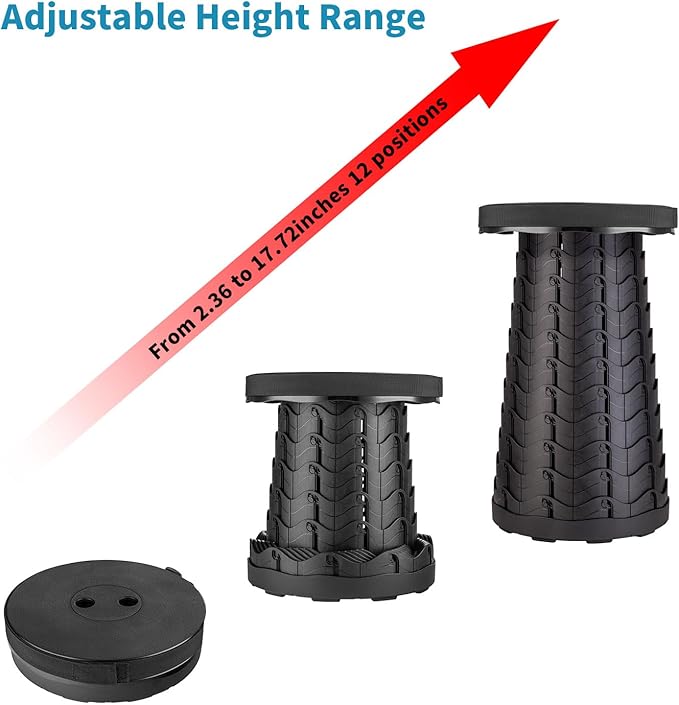 2-Pack Collapsible Stool Load Capacity 400lbs Lightweight Yet Sturdy Upgraded Portable Stool for Camping Fishing Hiking BBQ