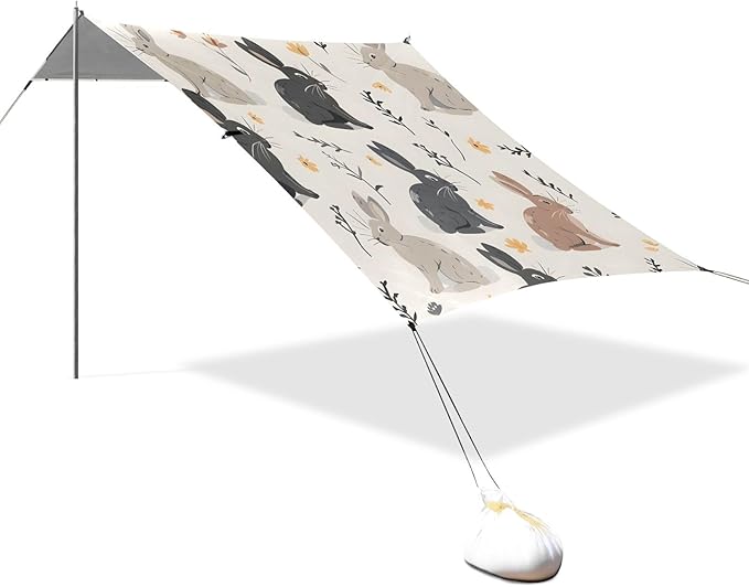 Rabbit Camping Sun Shelter Beach Tent Portable Beach Sun Shade Outdoor Canopy for Camping Trips Fishing Picnic