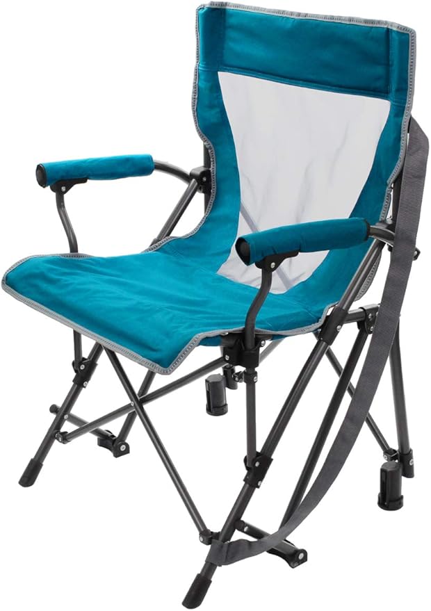 Zenithen Portable Padded Hard Arm Outdoor Rocker Chair Perfect for Sporting Events Outdoor Activities Camping Patio Furniture and Relaxing Teal