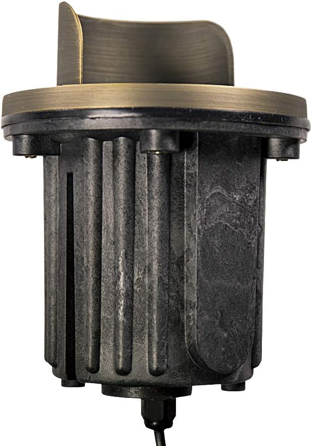 12V Brass In-Ground Well Light (Shielded Top) with 5W 2700K Warm White MR16 LED Bulb for Low Voltage Landscape Lighting of Outdoor Pathway Garden Shrubs Columns or Trees