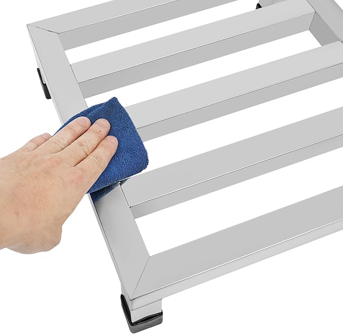 Stainless Steel Dunnage Rack 2 Pack Dunnage Racks with 1000Lbs Capacity Commercial Food Floor Rack for Shopping Mall Supermarket Warehouse Home Storage (2 14 x 14 x 4)