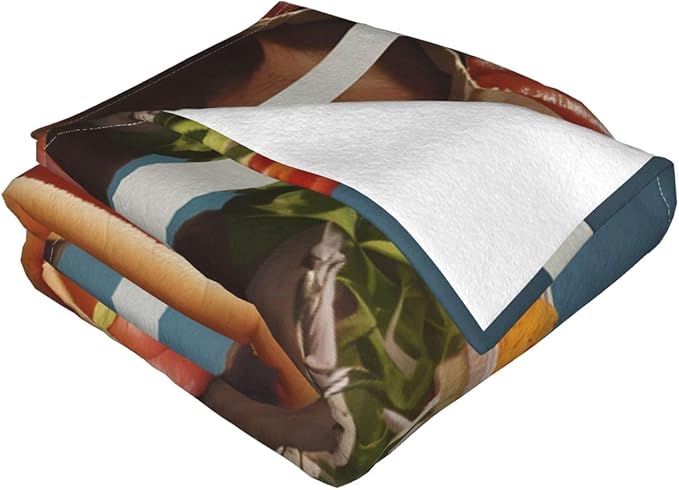 Fresh hot Dogs 50x40 Printed Soft Fleece Blanket for Sofa Bed and Camping - Cozy Blanket for Travel Picnics Nighttime Use