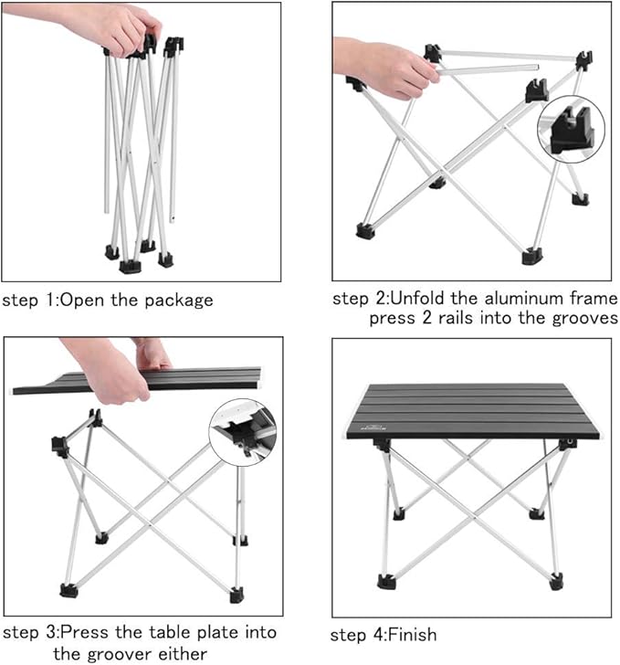Nice C Camping Table Camp Table Folding Table Beach Table Roll up Foldable Collapsible Aluminum Ultralight Compact with Carry Bag for Outdoor Picnic Cooking Festival Indoor Office